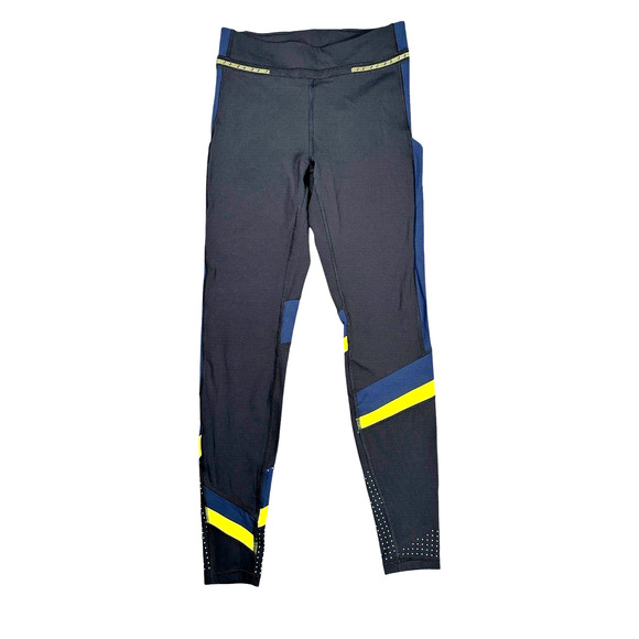 Lululemon Roksanda Break New Ground Leggings Sz 8 Black Blue Yellow Full Length - Picture 3 of 9
